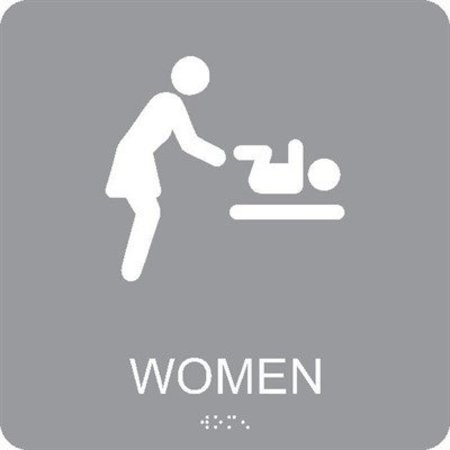 NMC Womens Restroom Braille Ada Sign, ADA29GR ADA29GR